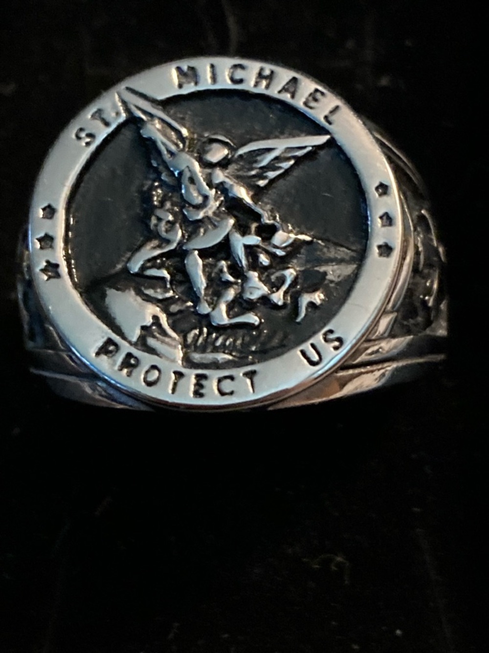 St. Michael Ring, 13, stainless steel